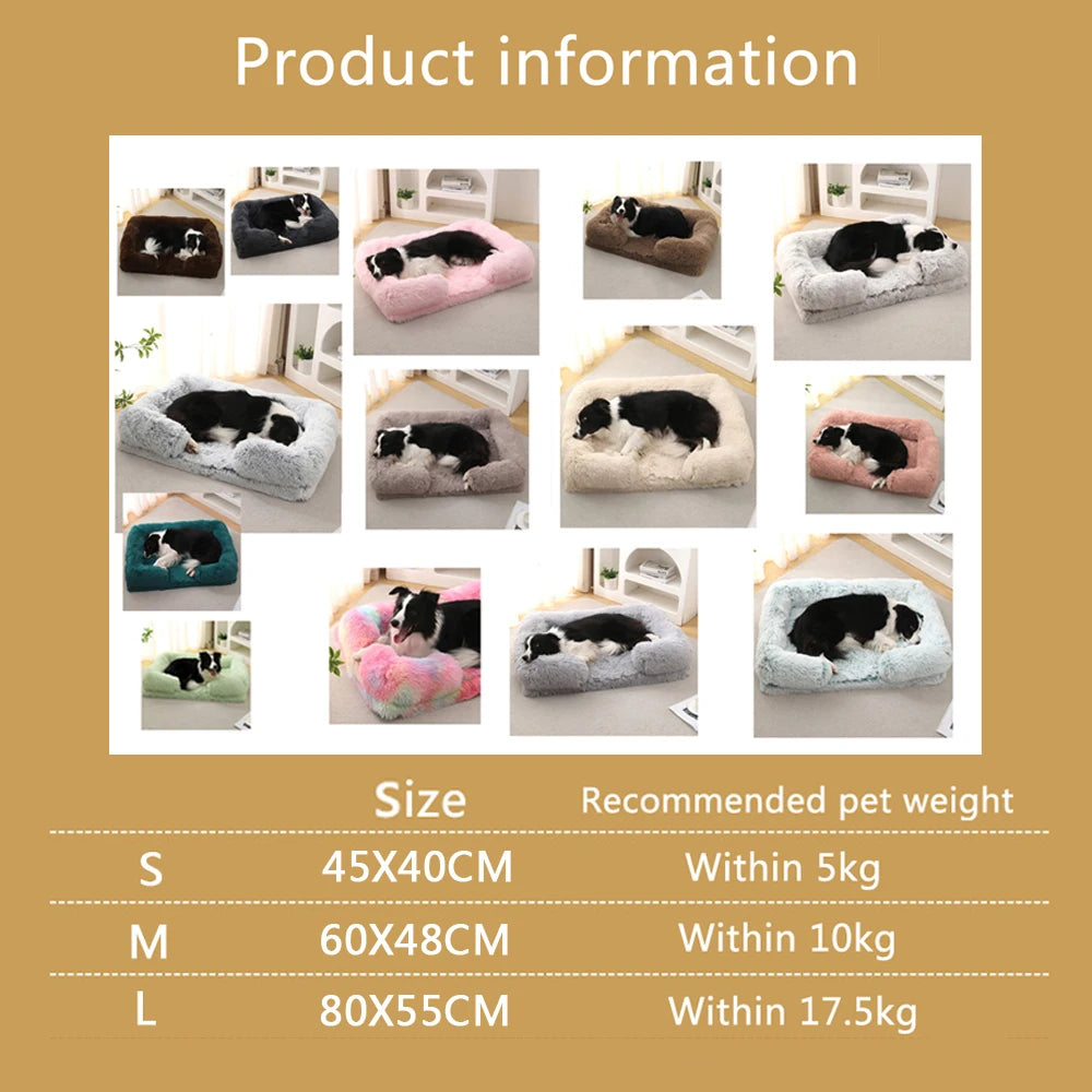 Warm & Washable Square Pet Sofa Bed for Dogs & Cats