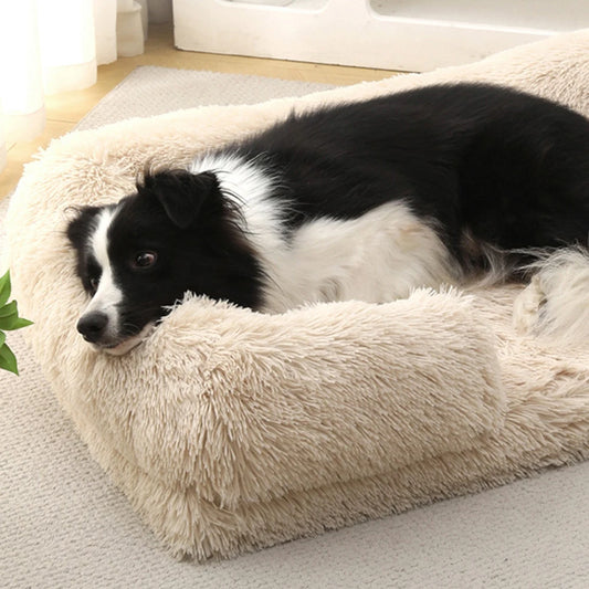 Warm & Washable Square Pet Sofa Bed for Dogs & Cats