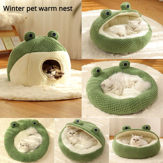 Cozy Frog-Shaped Cat & Dog House