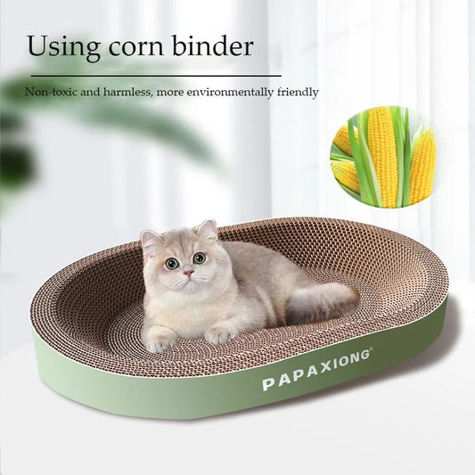 Durable Corrugated Cardboard Cat Scratcher & Bed