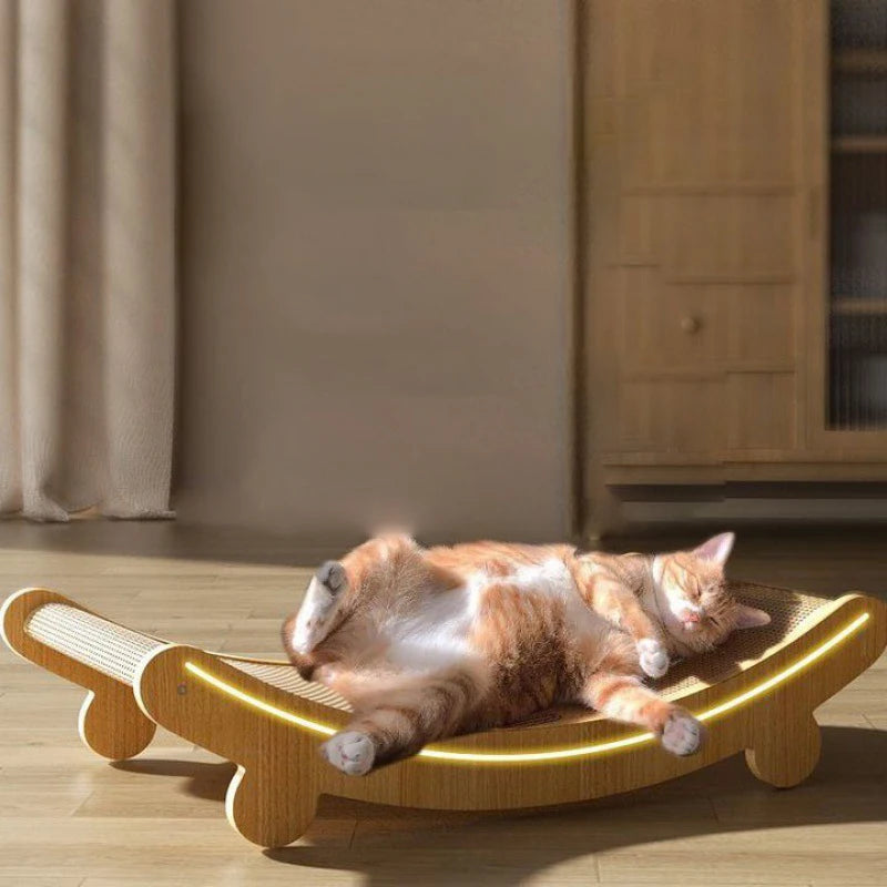 Multifunctional Cat Scratcher Bed with Removable Pad
