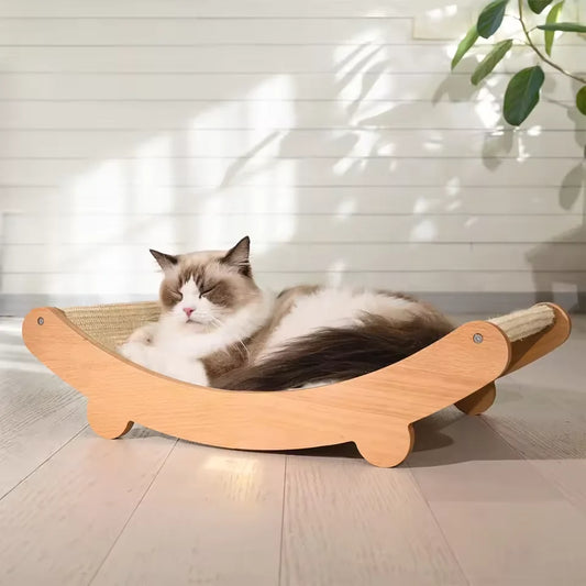 Multifunctional Cat Scratcher Bed with Removable Pad